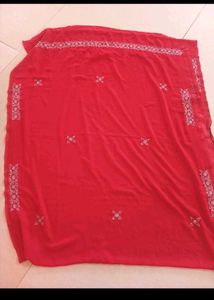 Red Embroidered Saree