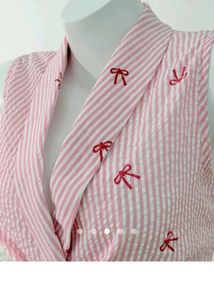 Striped Sleeveless Top with Bows