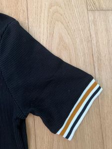 Zara Trafaluc Ribbed Bodycon Midi Black Dress