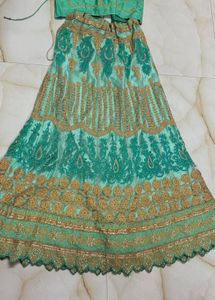 Mint & Gold Embroidered Lehenga Choli