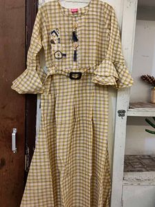 Checkered ankel length dress