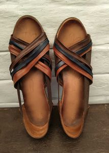 Crisscross Leather Flats
