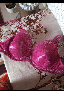Rose Pink Lace Bra