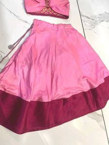 Girls&#39; Pink Lehenga Choli Set