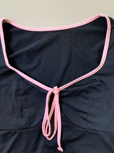 Pink Neckline Crop Top