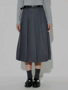 Pleated A-line Skirt