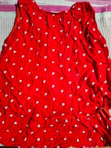 Red Heart Print Top M