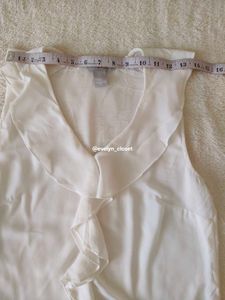 White Ruffle Sheer Tank
