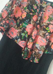 Floral Black dress👗♡