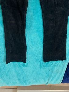 Black Corduroy Flare Jeans
