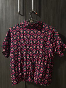 Patterned Short Sleeve Top