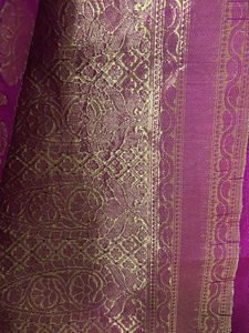 Magenta Silk Blend Saree with Zari Work