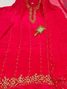 Rani Pink Punjabi Handwork Suit