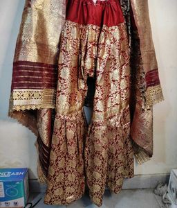 Heavy Maroon Gharara Set 🥀✨
