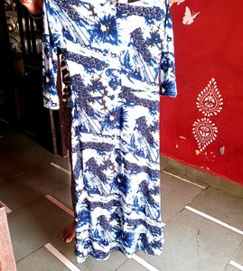 Blue and White Maxi Dress