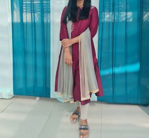 Sangria Burgundy Kurta Set
