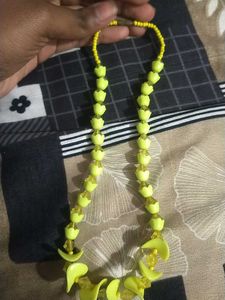 Yellow Tulip Beaded Necklace