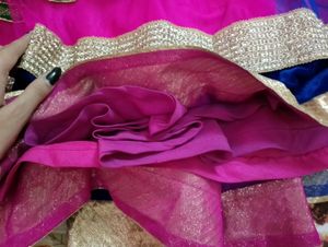 Halter Neck Gown With Attached Dupatta