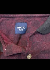 Burgundy Patterned Polo Shirt
