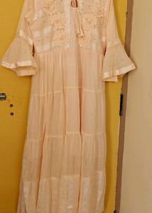 Peach Embroidered Kurta