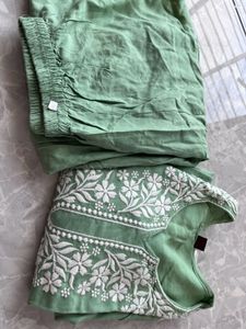 Sage Green Embroidered Kurta Set