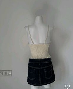 Lace Trim Corset Top