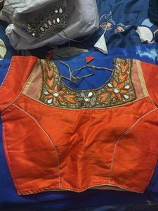 Orange Embroidered Blouse