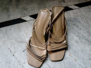 Elegant Nude Heeled Sandals