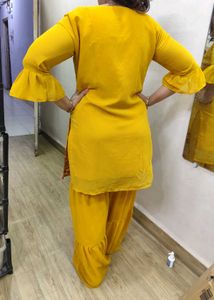 Mirror Work Short Kurta With Gharara