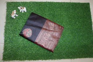 Elegant Black Banarasi Silk Saree