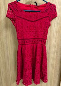 Stunning Red Lace Mini Dress