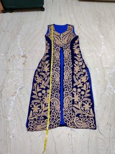 Beautiful 3 Pieces Navy Blue Gown