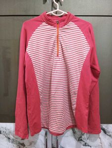 Pink Striped Long Sleeve Top