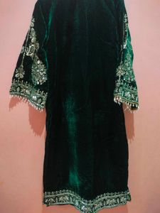 Heavy Party Wear Green Dress💚