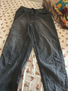 Stylish Gray Wide Leg Jeans