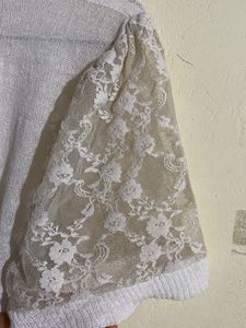 A White Colour Shrug Top For Women