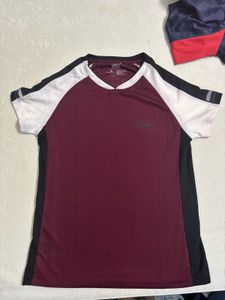HRX Maroon Athletic T-Shirt