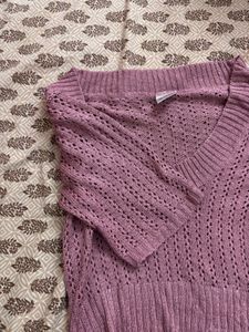 Crochet Knit Top - Lavender