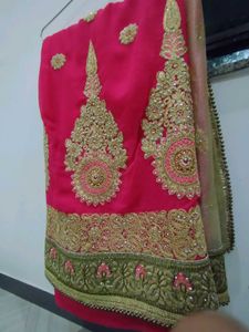 Elegant Pink Embroidered Saree with stylish embroi