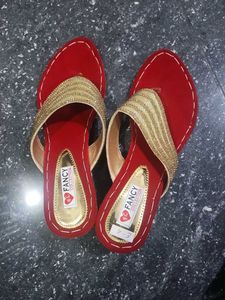 Red & Gold Embellished Sandal