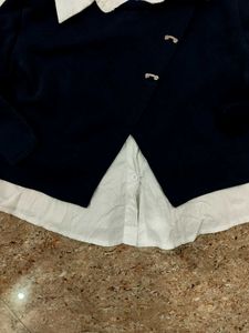 Stylish Navy &amp; White LayeredTop unbelievable price