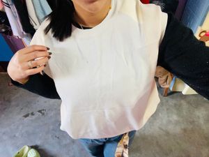 Cream Sleeveless Sweatshirt Vest