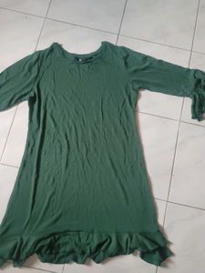 Green Ruffle Hem Dress
