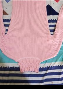 Pink High Neck Top