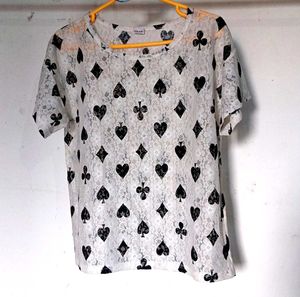Card ♦️♠️ Printed See Through Top