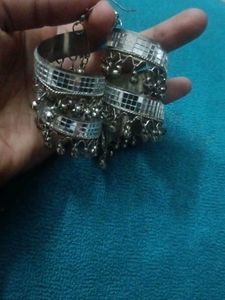 Mirror Jhumka Earrings