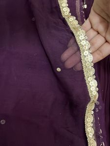 Burgundy Lehenga With Jodhpuri Faag ( Odhani)