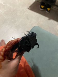 Black Feather Hair Tie