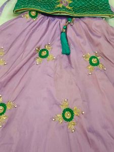 Beautiful Sea Green And Lavender Choli