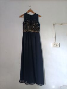 Black Dress With Gold Work